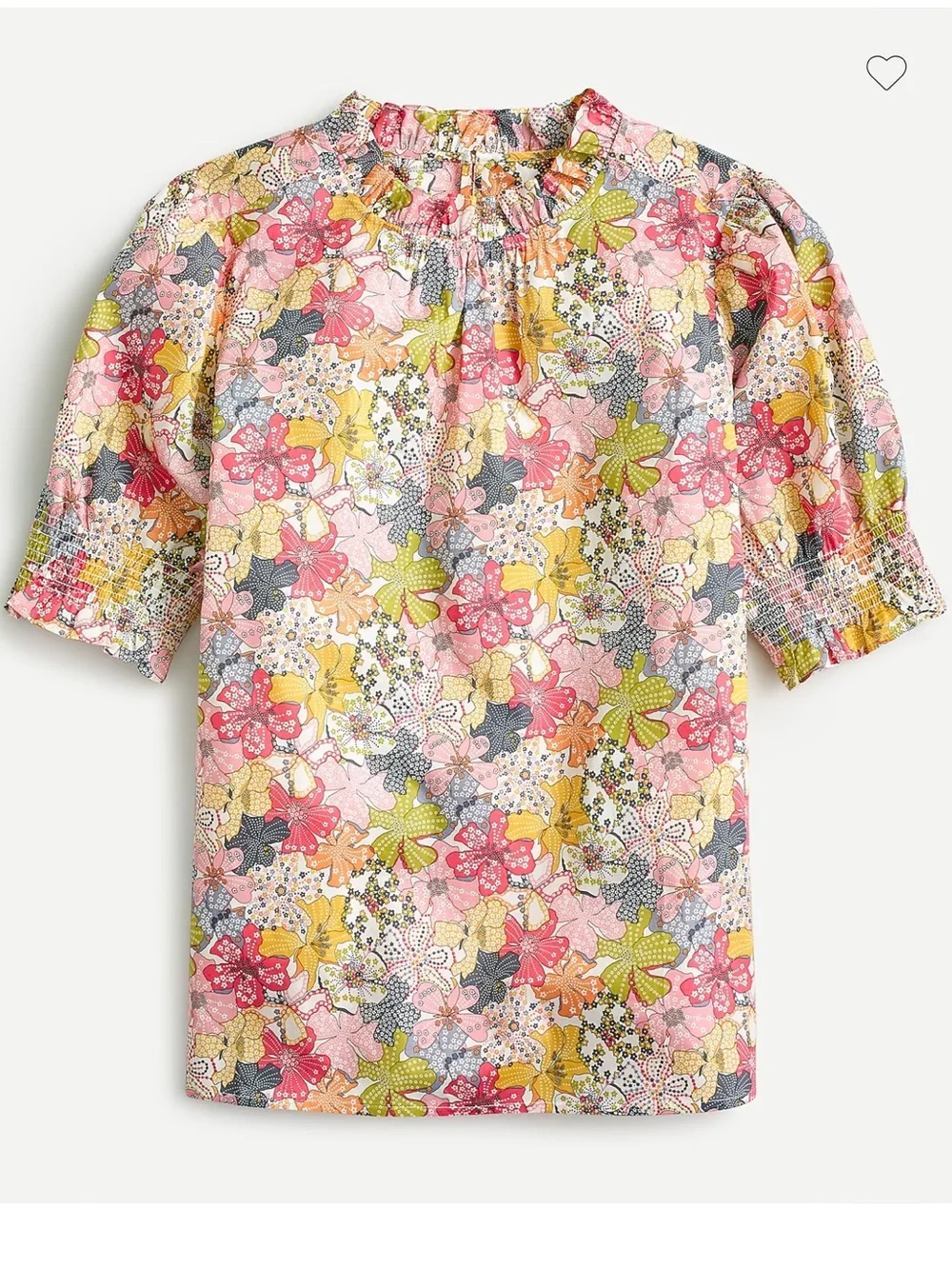 J. Crew Library London Smocked puff-sleeve top in Liberty Mauvey floral
